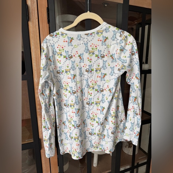 Roller Rabbit pajamas henley top hippity hoppity spring bunny print long sleeve - Picture 4 of 7